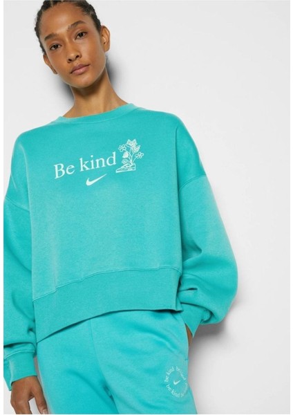 Sportswear Trend Fleece Oversized Kadın SWEATSHIRT-DV2825-392