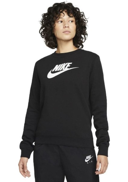 Sportswear Club Fleece Logolu Sıfır Yaka Kadın Sweatshirt- DR6167-010