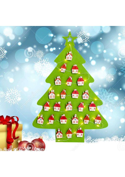 LED Işıklı Noel Ağacı Takvimi Noel Partisi Ev Dekoratif Hediye Süslemesi (Yurt Dışından)