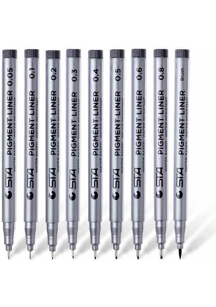 Sta Kroki Işaretleyiciler Resim Kalemi Kalem Farklı Uç Boyutları Pigment Astar Su Bazlı Çizim El Yazısı Kaynağı Kırtasiye (Yurt Dışından)