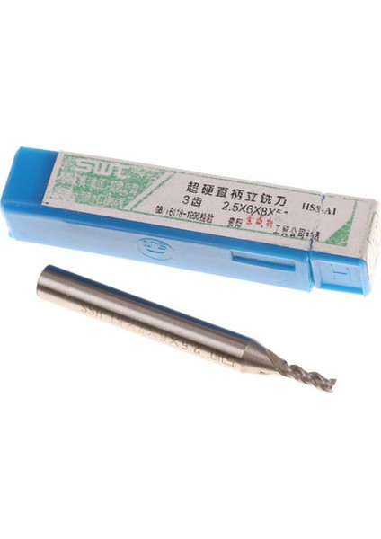 2.5*6*8*52MM 3 Flüt Hss Cnc Parmak Freze Kesici Düz Şaft Bit Genişletilmiş Sevıch (Yurt Dışından)