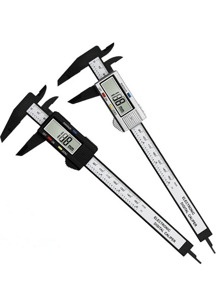 Tamamen Metal Paslanmaz Çelik Elektronik Sürmeli Kumpas Dijital Ekran Kumpas 0-150MM Kumpas Mikrometre Ölçme Aracı Iç ve Dış Çapları Ölçebilir (Yurt Dışından)
