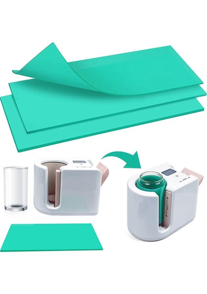 Cricut Kupa Presi Için Süblimasyon Tumbler Sarma, Isı Basın Süblimasyon Makinesi Için 3 Kalınlık Yeşil Silikon Kupa Sarma (Yurt Dışından)