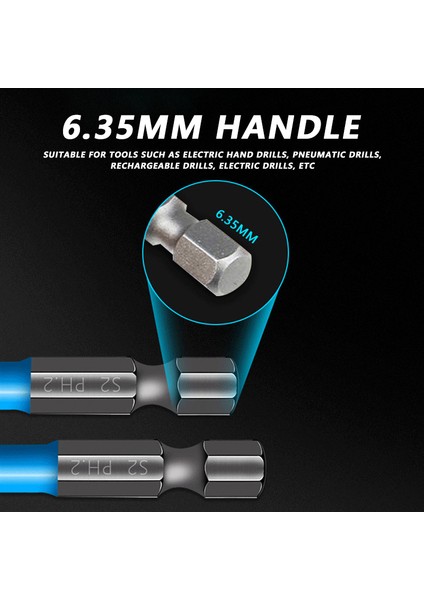 1/4 Hex Shank Tornavida Uçları 25/50/65/70/90/125/150MM Ph2 Kaymaz Manyetik Uçları Uygun El Elektrikli Matkap Sürücü El Aletleri (Yurt Dışından) modelleri