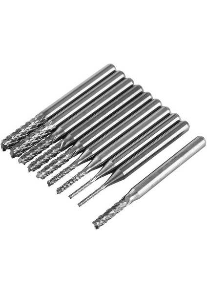 Yeni 10 Adet Tungsten Karbür End Mill Gravür Uçları Freze Kesici 1.0 ~ 3.0mm (Yurt Dışından)