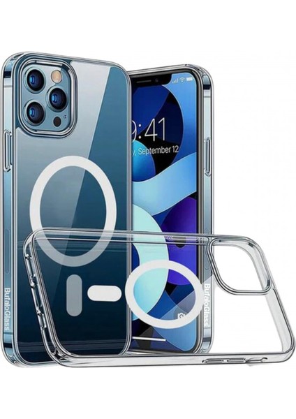 Bufalo Glass iPhone 11 Pro Max Magsafe Case Şeffaf Darbe Önleyici Kılıf Şeffaf