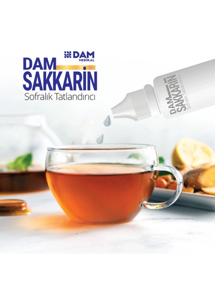 Dam Sakkarin.sıvı Tatlandırıcı. Zero 0 Kalori. Sukraloz Bazlı. Sofralık tatlandırıcı.Dam Medikal