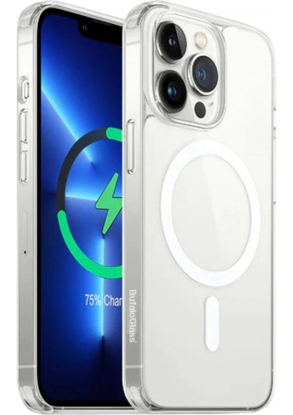 iPhone 13 Pro Uyumlu MagSafe Case Şeffaf Sararmaz Darbe Önleyici Kılıf