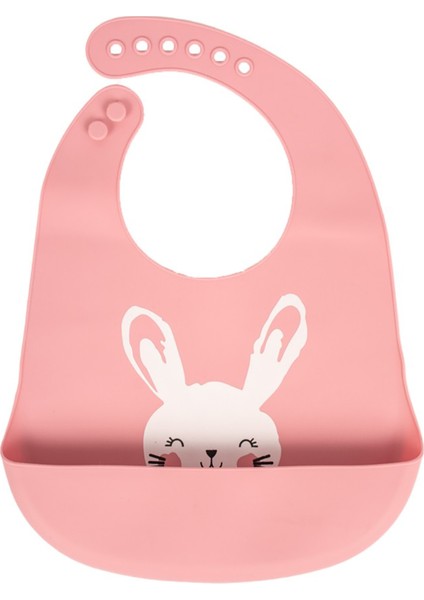 Silikon Ayarlanabilir Mama Önlüğü 0-24 Ay Pembe