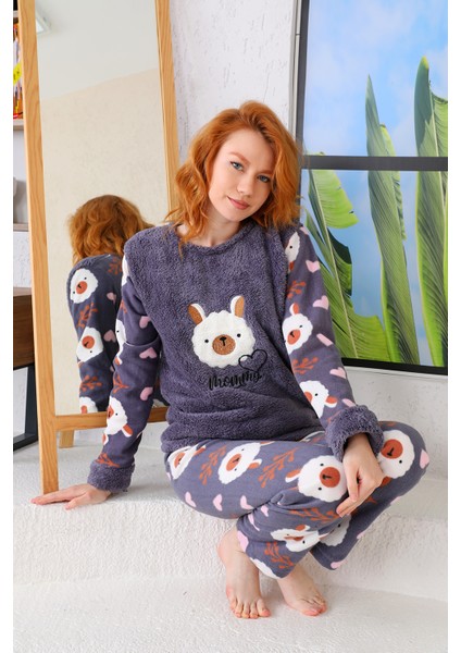 Kışlık Kadın Welsoft Polar Pijama Takımı - Yeni Yıl Pijaması fırsatları
