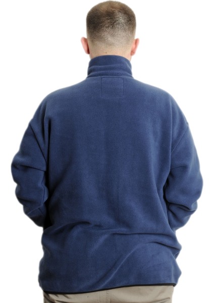 Büyük Beden Erkek Sweat Yarım Fermuarlı Garnili Polar 23552 Indigo fırsatları