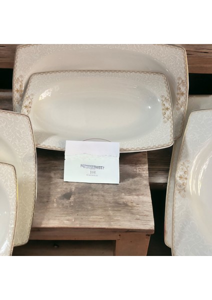 Otto Gold Kare Bone 55 Parça Yemek Takımı 12 Kişilik Yeni