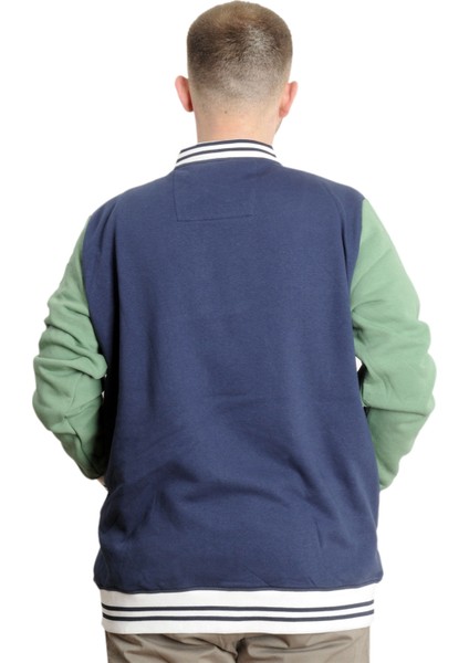 Büyük Beden Erkek Kolej Mont Baskılı Ceket 23631 Indigo fırsatları