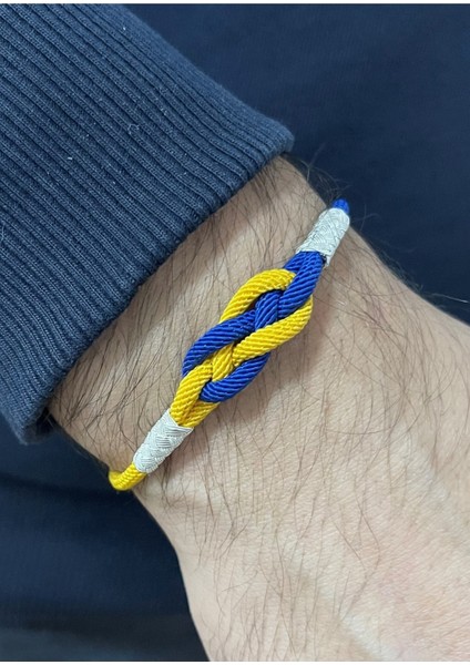 Sarı Lacivert F.b. Sonsuzluk Gümüş Kazaziye Taraftar Bilekliği