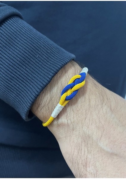 Sarı Lacivert F.b. Sonsuzluk Gümüş Kazaziye Taraftar Bilekliği modelleri