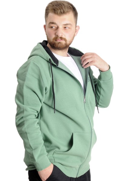 Büyük Beden Erkek Sweat Kapşon Focus 23539 Çağla modelleri