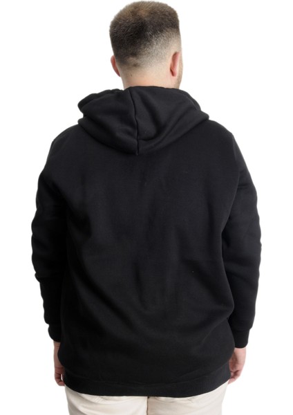 Büyük Beden Erkek Sweat Kapşon Push Your Limit 23543 Siyah
