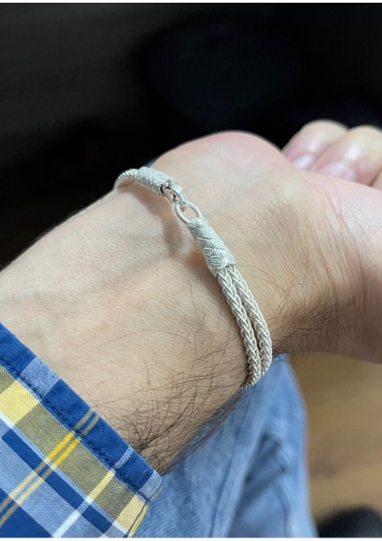 Gümüş Örgü Çift Sıra Tilki Kuyruğu Bileklik fiyatları