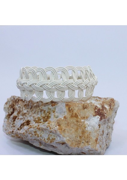 Gümüş Kazaziye Balık Sırtı Örgü Bileklik BIL701