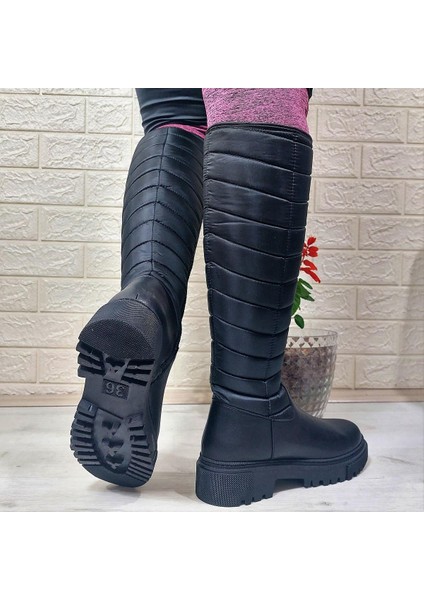 M.p 2752 Siyah Fermuarlı Içi Kürklü 46CM Paraşüt Bayan Çizme indirimleri