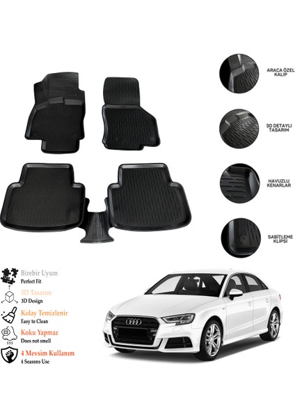 Audı A3 Sedan 2012 Sonrası 3D Havuzlu Paspas Otl fiyatları