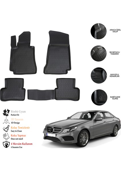 Mercedes E (W212) 2009-2016 3D Havuzlu Paspas Otl