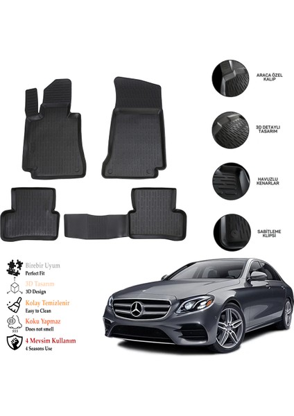 Mercedes E (W213) 2016 Sonrası 3D Havuzlu Paspas Otl