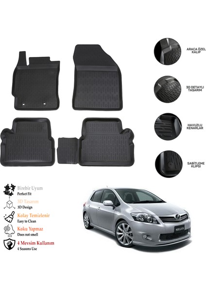 Toyota Aurıs 2007-2013 3D Havuzlu Paspas Otl