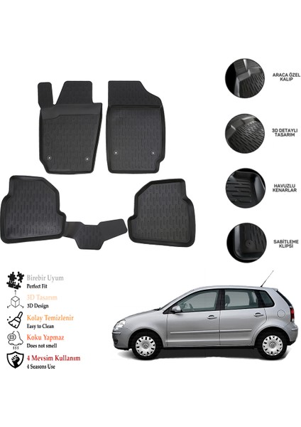 Vw Polo 2009-2017 3D Havuzlu Paspas Otl