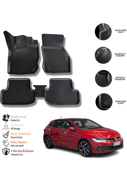 Vw Polo 2021 Sonrası 3D Havuzlu Paspas Otl