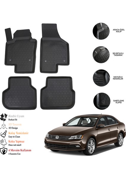 Vw Jetta 2011 Sonrası 3D Havuzlu Paspas Otl