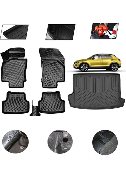 Volkswagen T-Roc Üst 2022 Model 4d Bagaj Paspas Set