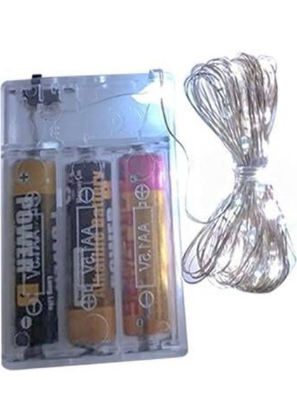 Mini Party Store 10 Metre Işık Pilli Peri LED Beyaz