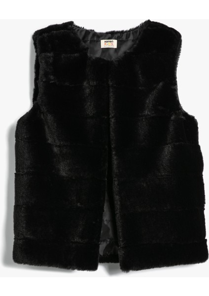 Peluş Yelek Yuvarlak Yaka Kolsuz fiyatları