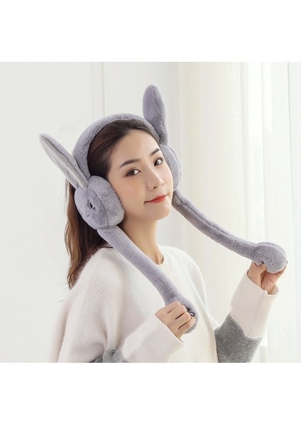 2pcs Winter Female Earmuffs Cute Will Move The Airbag Rabbit Ears Ear Protection (Yurt Dışından) fiyatları