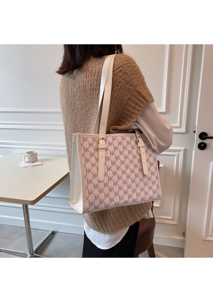 Kadın Çantası Kadın Moda Kadın Çantası Büyük Kapasiteli Banliyö Baskılı Öğrenci Omuz Çantası (Yurt Dışından)