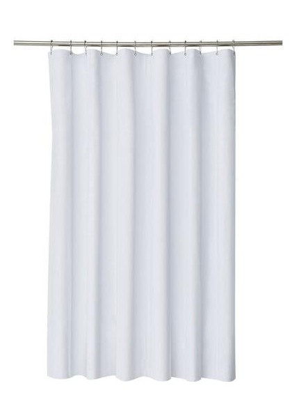Avrupa Beyaz Duş Perdesi Katı Renk Polyester Kumaş Kalın Su Geçirmez Perdeler Kalıp Basit Banyo Seti Bölme Perdesi (180 * 180 Cm) (Yurt Dışından)