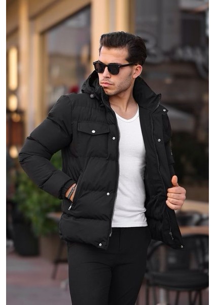 Su Soğuk Geçirmez Kışlık Çıkarılabilir Kapüşonlu içi Polarlı Kışlık Şişme Erkek Mont Kaban fiyatları