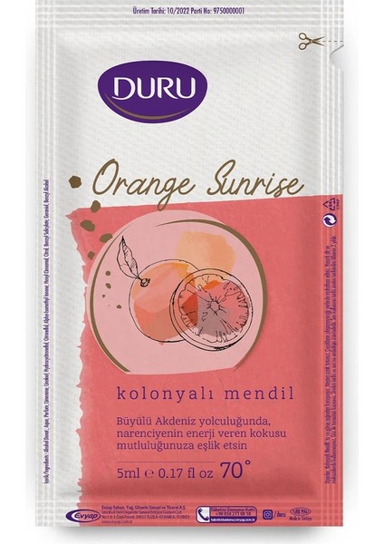 Kolonyalı Mendil Orange Sunrise 50 Adet