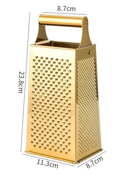 Altın 9-Inch Dört Taraflı Peynir Rende Sebze Paslanmaz Çelik Sarımsak Zencefil Planya Meyve Kesici Mutfak Doğrayıcı Pişirme Gereçleri (Yurt Dışından)