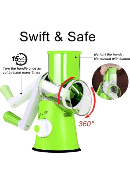 Kırmızı Sebze Dilimleme Manuel Döner Peynir Rende Çok Fonksiyonlu Döner Mandoline Sebze Kesici Patates Dilimleme Mutfak Gadget'ı (Yurt Dışından)