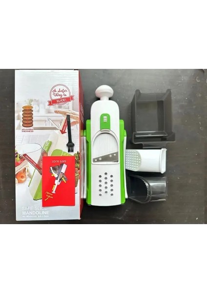 B Yeşil Çok Fonksiyonlu Güvenli Mutfak Dilimleyici Sebze Kesici Kıyıcı Meyve Salatası Dilimleme Aracı Et Rende 5 In 1 Gıda Kıyıcı Mutfak Öğesi (Yurt Dışından)