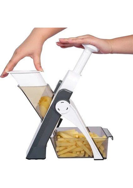 Stil 2 Gri Çok Fonksiyonlu Sebze Kesici Et Patates Dilimleme Havuç Rende Ayarlanabilir Tel Planya Mutfak Aksesuarları Alet Mutfak Aracı (Yurt Dışından)