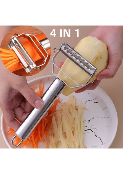 2 In 1 4 In 1 Manuel Soyucu Meyve Sebze Çok Fonksiyonlu Rende Jülyen Soyucu Dilim Kavun Patates Havuç Salatalık Ev Mutfak Aracı (Yurt Dışından)
