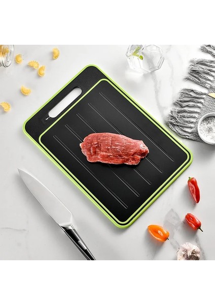 Gri S 31.1X21X1 Beeman Çift Taraflı Tahta, Bıçak Bileyici, Buz Çözme Fonksiyonu, Kesme Tahtası, Mutfak Aletleri Taşlama Alüminyum Alaşım Çözdürme (Yurt Dışından)