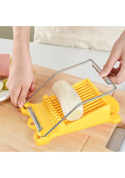 Açık Sarı Öğle Yemeği Et Yumurta Kesici Paslanmaz Çelik Çok Fonksiyonlu Gıda Muz Peynir Çilek Dilimleme Mutfak Gadget (Yurt Dışından)