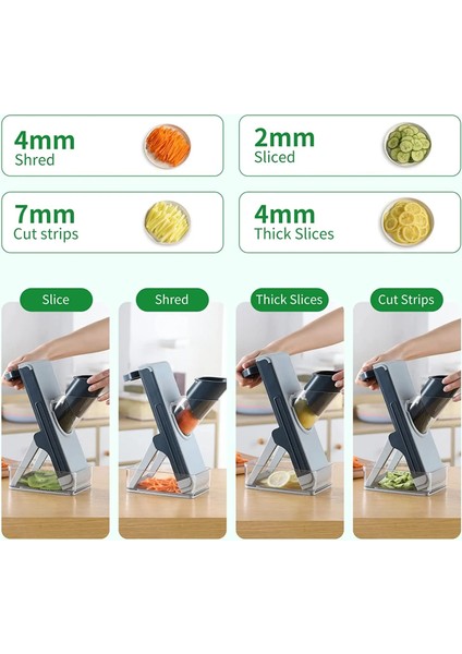 Mavi Mutfak Patates Sebze Kesici Gıda Turp Kıyıcı Patates Kızartması Dilimleme Havuç Rende Öğütücüler Makinesi Soyma Et Dilimleme Aracı (Yurt Dışından)