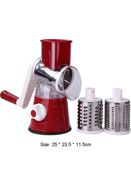 Kırmızı B Sebze Dilimleyici Manuel Mutfak Aksesuarları Sebze Doğrama 3 In 1 Yuvarlak Rende Kesici Patates Spiralizer Ev Mutfak Aletleri (Yurt Dışından)