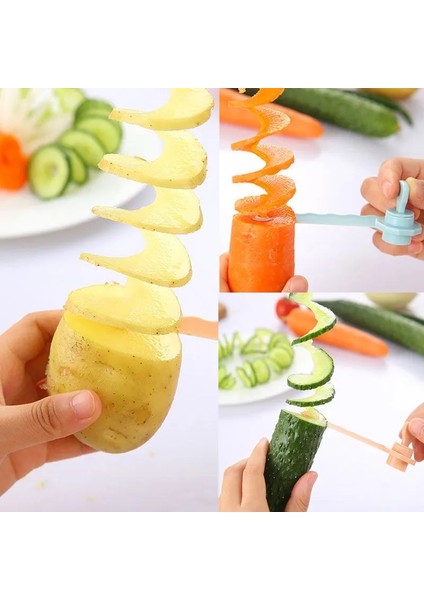 Lotus Rengi Büyülü Meyve Patates Spiral Rulo Kesici Manuel Silindir Fransız Kızartma Kesici Yapma Büküm Parçalayıcı Rende Mutfak Gadget Pişirme Aracı (Yurt Dışından) fiyatları