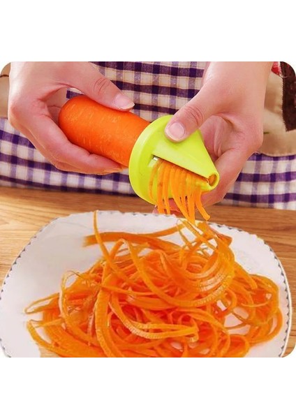 3 Adet Yeşil Mutfak Aracı Sebze Meyve Çok Fonksiyonlu Spiral Parçalayıcı Soyucu Manuel Patates Havuç Turp Döner Rende Mutfak Aksesuarı (Yurt Dışından)